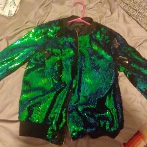 Sparkly Sequin Bomber Vest